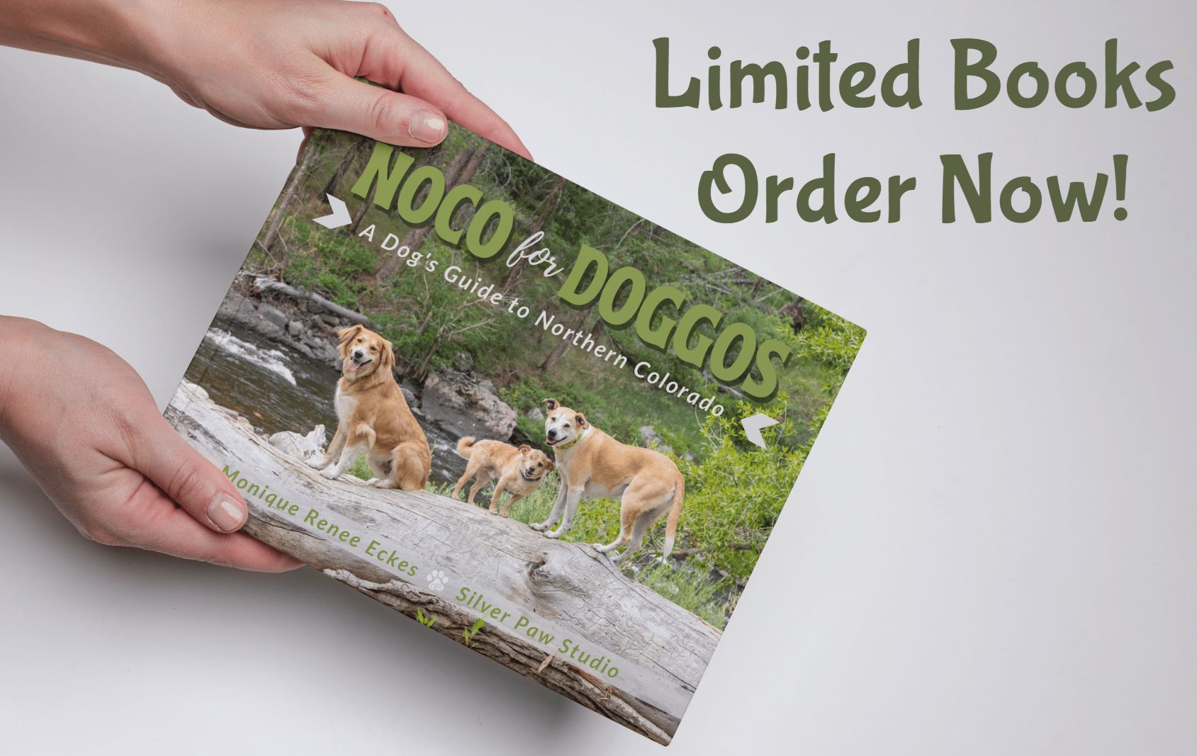 noco for doggos blog hearder hands holding NoCo for Doggos book