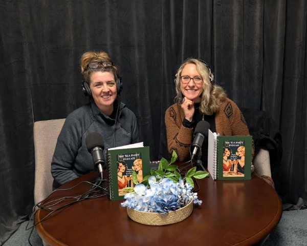 2 women in Fort Collins podcast studio.