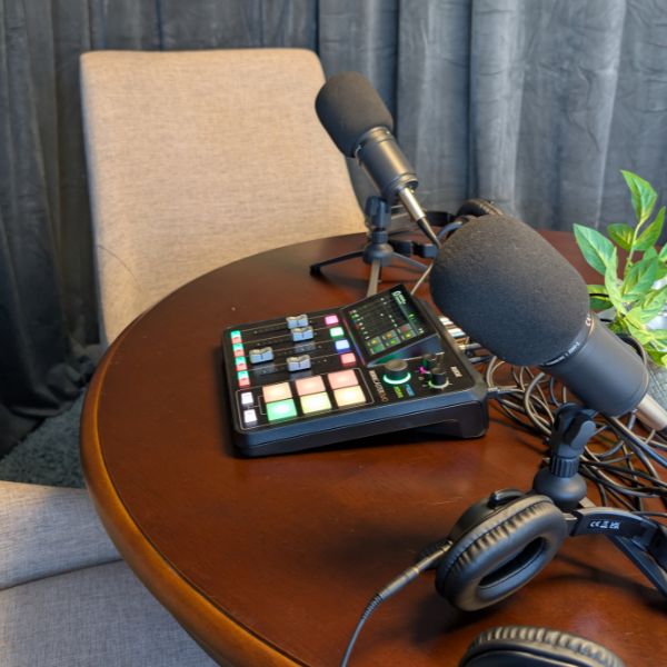 Podcast studio in Ft Collins, CO.